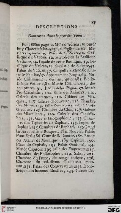 Descriptions contenues dans le premier tome