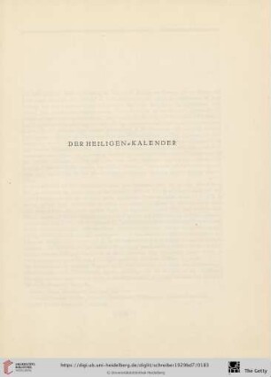 Der Heiligen-Kalender