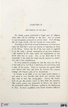 Chapter II: The worship of the dead