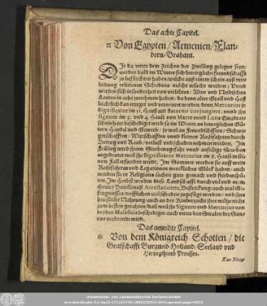Das neundte Capitel. ♋︎ Von dem Königreich Schotten/ die Graffschafft Burgund/ Holland/ Seeland und Hertzogthumb Preussen.