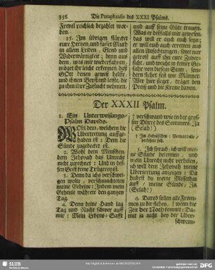 Der XXXII Psalm