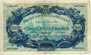 Geldschein, 500 Francs, 17.7.1925