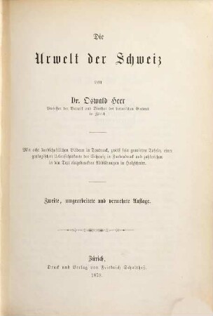 Die Urwelt der Schweiz