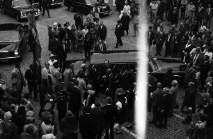 Freiburg: Ankunft vor dem Rathausplatz, von oben