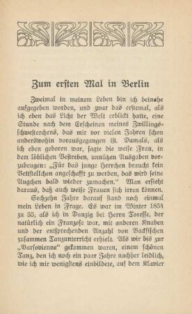 Zum ersten Mal in Berlin