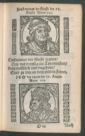 Constantinus der fünfft der 76. Kayser Anno 742
