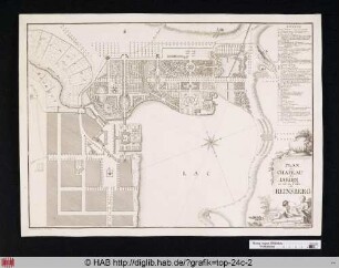 Plan du Chateau du jardin et de la Ville De Reinsberg.