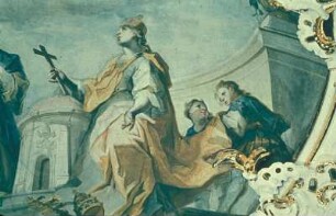 Die heilige Helena zeigt den Heiden das Kreuz / Die Erdteile huldigen der Dreifaltigkeit