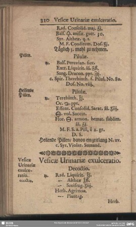 Vesicae Urinariae exulceratio