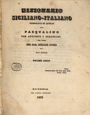 Dizionario Siciliano-Italiano