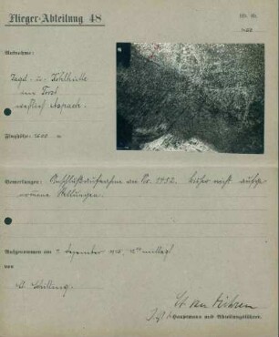 Foto der Stellungen bei der Jagd- und Kohlhütte westlich von Aspach (Luftbild)