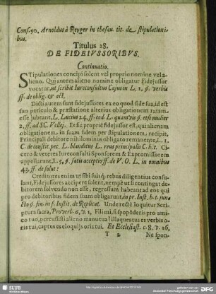 Titulus 28. De Fideiussoribus