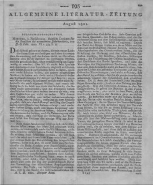 Pahl, J. G.: Politische Lectionen für die Teutschen des 19. Jahrhunderts. München: Fleischmann 1820
