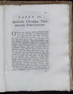 Caput IV. Analysis Chemica Thermarum Patavinarum.