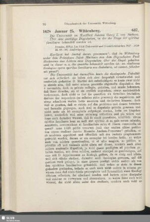 637. 1628, Januar 25. Wittenberg