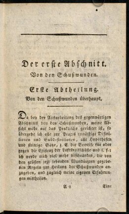 3-8, Von den Schußwunden ueberhaupt. - Von den Zufällen bey Schußwunden.