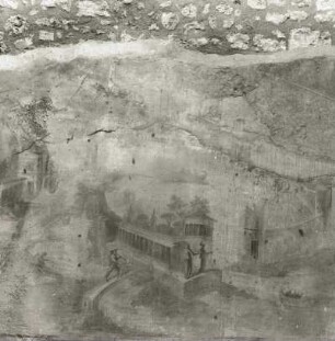 Hafenlandschaft : Hafenlandschaft. Wandbild (IV. Stil). Pompeji, Haus mit dem kleinen Mosaikbrunnen