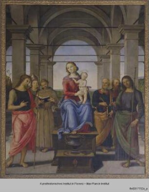 Thronende Madonna mit Heiligen