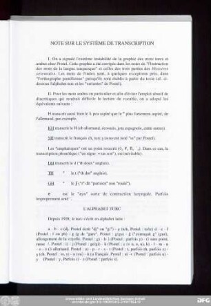 Note Sur Le Système De Transcription
