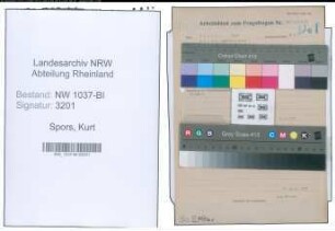 Entnazifizierung Kurt Spors , geb. 10.07.1908 (Bahnsekretaer)