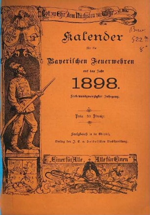 Kalender für die bayerischen Feuerwehren : auf das Jahr .... 27. 1898