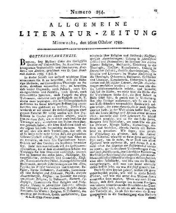 Bahrdt, C. F.: Über das theologische Studium auf Universitäten. Berlin: Mylius 1785