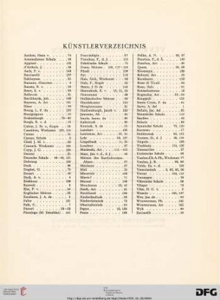 Künstlerverzeichnis