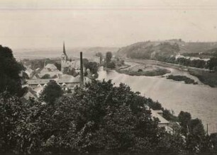 Leisnig. Ortsansicht mit Mulde