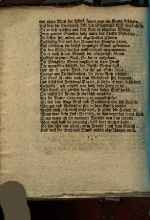 Auszug eines poetischen Sendschreibens von einem guten Freund aus München an seinen anderen in W. Worinnen er die wegen dem Hohen Beylager hier angestellte Festivitäten Bey müßigen Stunden in Versen verfertiget, und auf Verlangen zum Druck befördert, 4