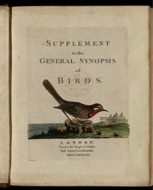 Suppl. [1]: A general synopsis of birds. Suppl. [1]