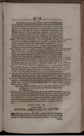 Sect. V. probat requisita actionis subsidiariae in Factum in praesenti negotio adesse