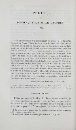 Projets du tombeau pour M. le Dauphin. 1766