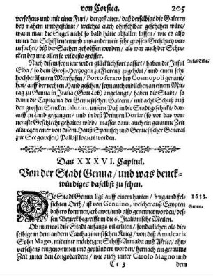 Das XXXVI. Capitul. Von der Stadt Genua, und was denckwürdiges daselbst zu sehen.