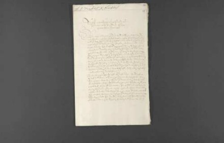 Gesuch des Hans Georg Hofer von Lobenstein im Auftrag Markgraf Albrechts II. von Brandenburg-Ansbach an den württembergischen Oberstallmeister von Münchingen um 25 Fasanen, die jedoch nicht vor einer Monatsfrist zu haben sind.