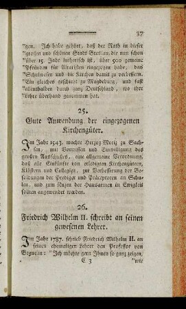 25. Gute Anwendung der eingezogenen Kirchengüter. - 52. Der Consistorialrath Walch zu Göttingen