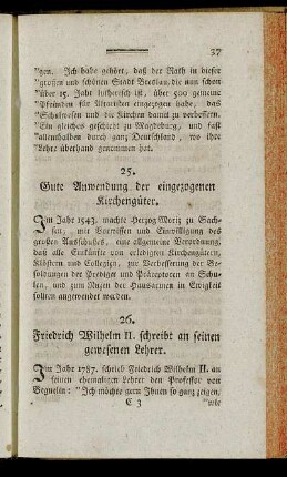 25. Gute Anwendung der eingezogenen Kirchengüter. - 52. Der Consistorialrath Walch zu Göttingen