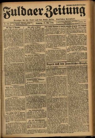 Ausgabe vom Samstag, den 29. Mai 1926.