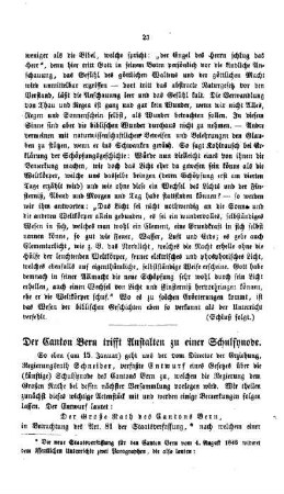 Der Canton Bern trifft Anstalten zu einer Schulsynode