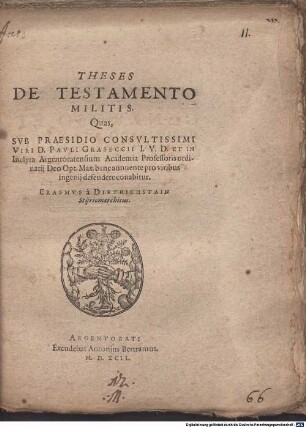 Theses de testamento militis