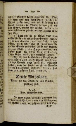Dritte Abtheilung. Thiere die den Wäldern und Gärten schädlich sind.