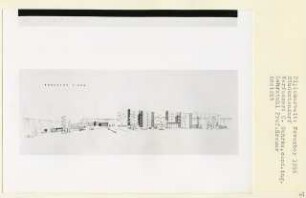 Studentenwohnheim an der Krummen Lanke, Berlin-Zehlendorf (Diplomarbeit bei Willy Kreuer): Ansicht von Süden 1:200