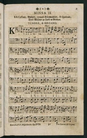 9-18, Missa II. Tenore, & Organo