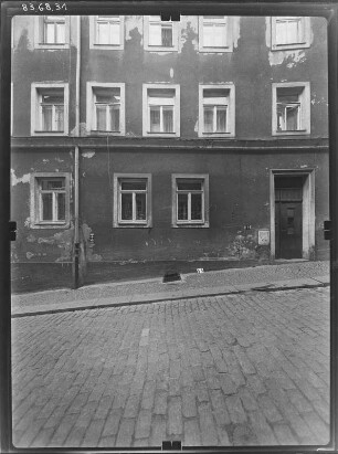 Meißen, Baderberg 13. Wohnhaus. Straßenfront (Teilansicht)
