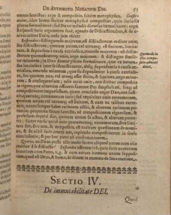 Sectio IV. De immutabilitate DEI.