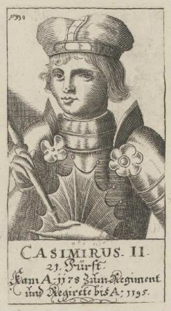 Bildnis von Casimirus II., König von Polen