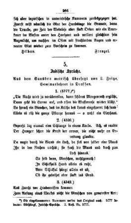 Indische Sprüche : aus dem Sanskrit metrisch übersetzt