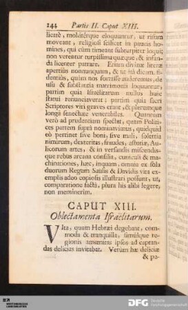 Caput XIII. Oblectamenta Israëlitarum.