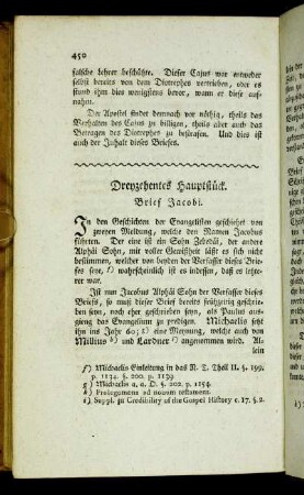 Dreyzehentes Hauptstück. Brief Jacobi.