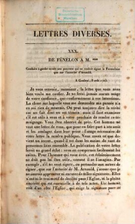 Oeuvres complètes de Fénélon, archévêque de Cambrai, 24. Lettres diverses