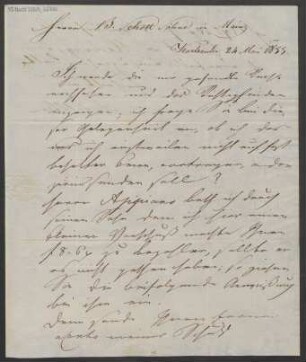 Brief an B. Schott's Söhne : 24.05.1833